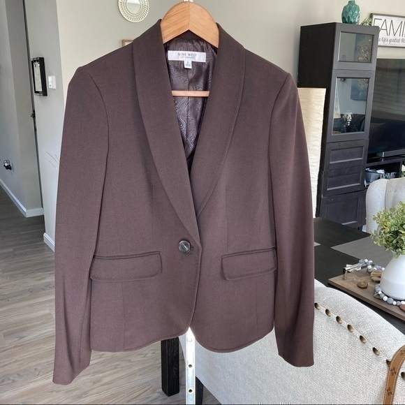 💋 Nine West suit separates burgundy brown blazer career work 4 - Picture 1 of 7
